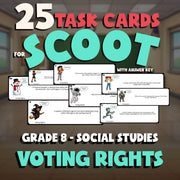 Voting Rights SCOOT TASK CARDS Socials Game - No Prep Grade 8 Review Activity