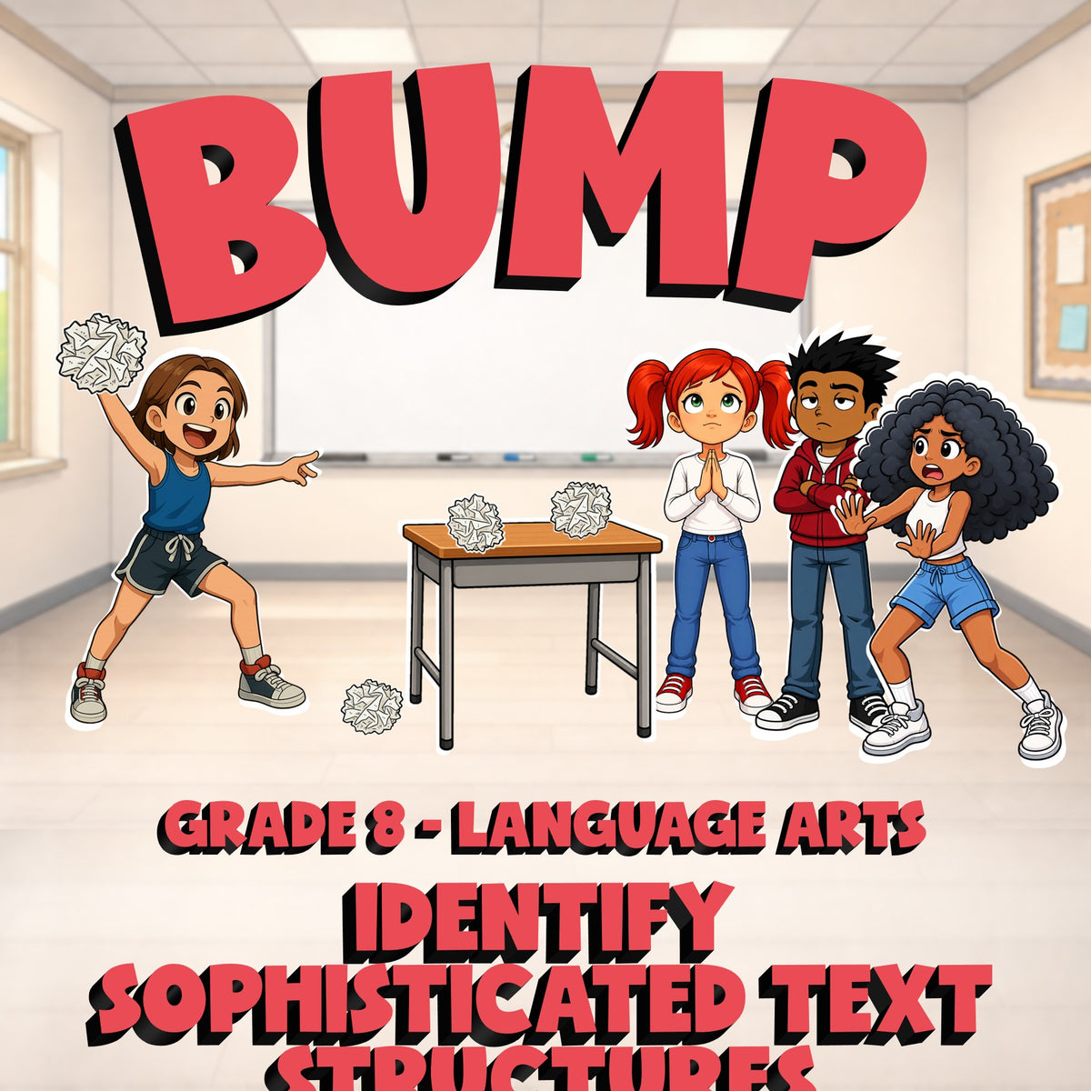 Identify Sophisticated Text Structures BUMP ELA Game - No Prep Grade 8 Review