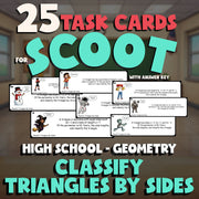 Classify Triangles By Sides SCOOT TASK CARDS Math Game - No Prep Geometry Review