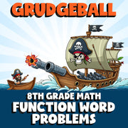 Function Word Problems GRUDGEBALL Math Game - No Prep Grade 8 Review Activity