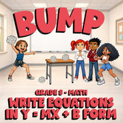 Write Equations in y = mx + b Form BUMP Math Game - No Prep  Review Activity