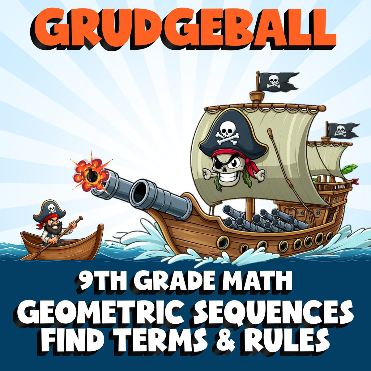 Geometric Sequences Find Terms & Rules GRUDGEBALL Math Game - No Prep Grade 9