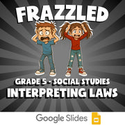 Interpreting Laws FRAZZLED Socials Game - No Prep Grade 5 Review Activity