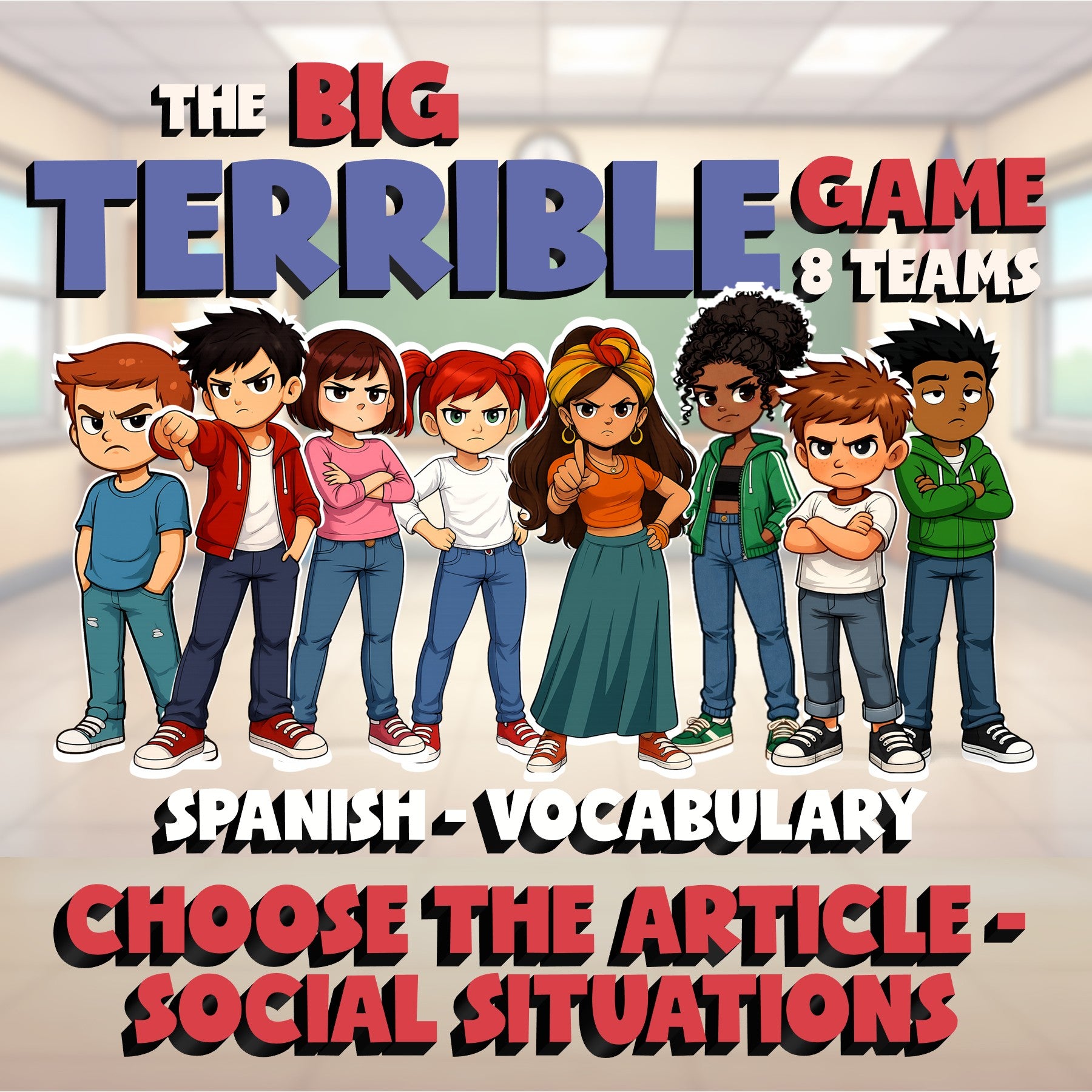 Choose The Article - Social Situations BIG TERRIBLE GAME - Spanish Exercise