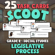 Legislative Process SCOOT TASK CARDS Socials Game - No Prep Grade 8 Review