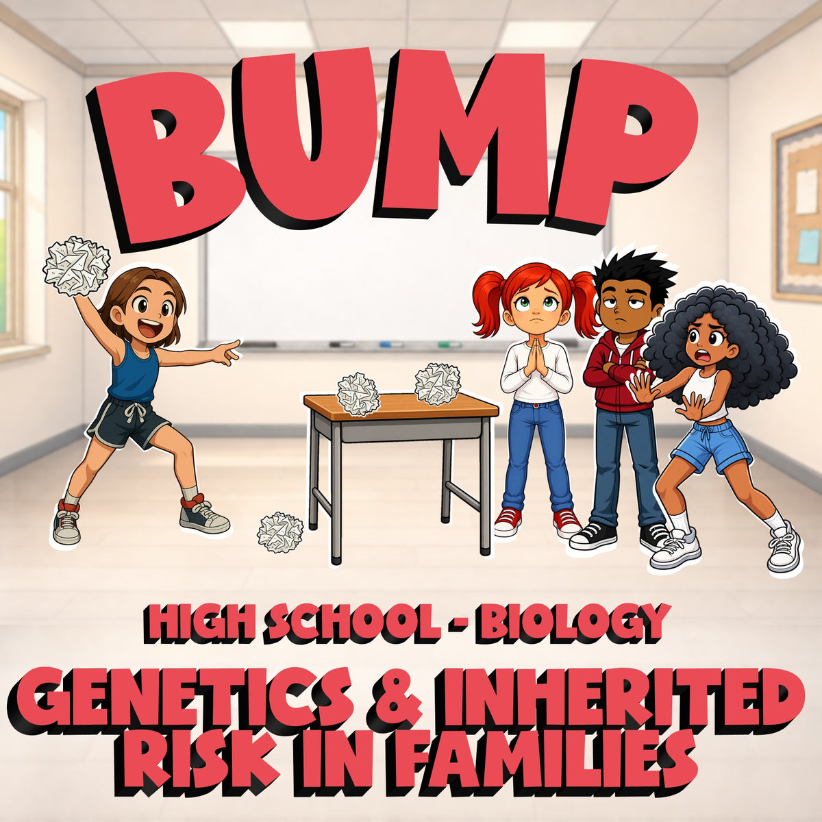 Genetics & Inherited Risk in Families BUMP Science Game - No Prep Biology Review