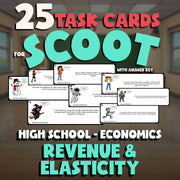 Revenue & Elasticity SCOOT TASK CARDS Economics Game - No Prep Review Activity