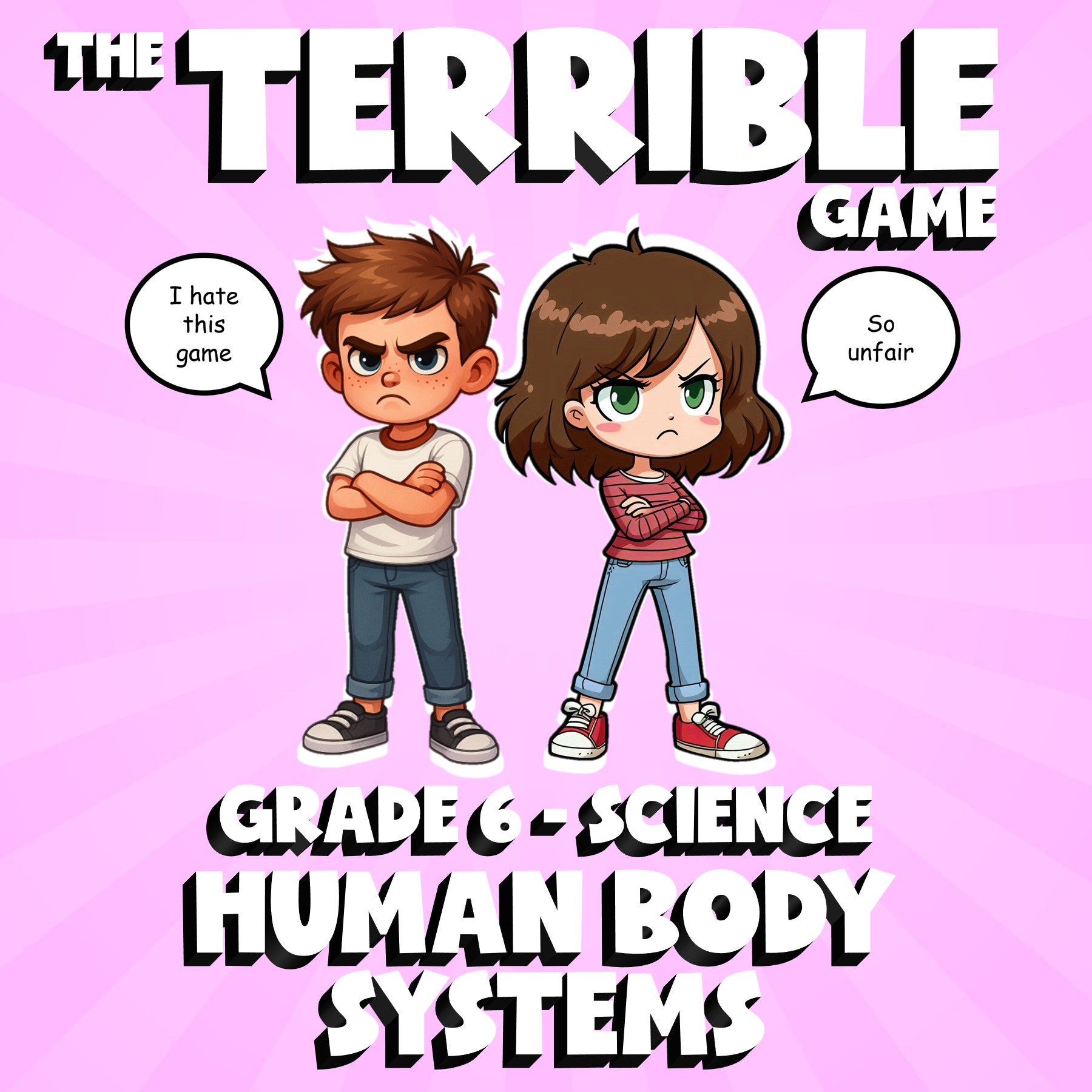 Human Body Systems THE TERRIBLE GAME - No Prep Grade 6 Science Review Activity