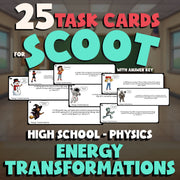 Energy Transformations SCOOT TASK CARDS Science Game - No Prep Physics Review