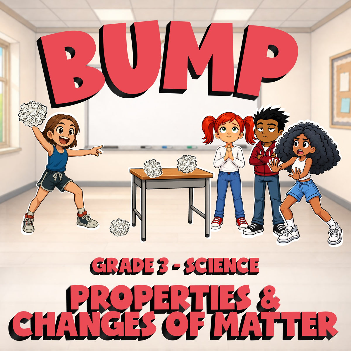 Properties & Changes of Matter BUMP Science Game - No Prep Grade 3 Review