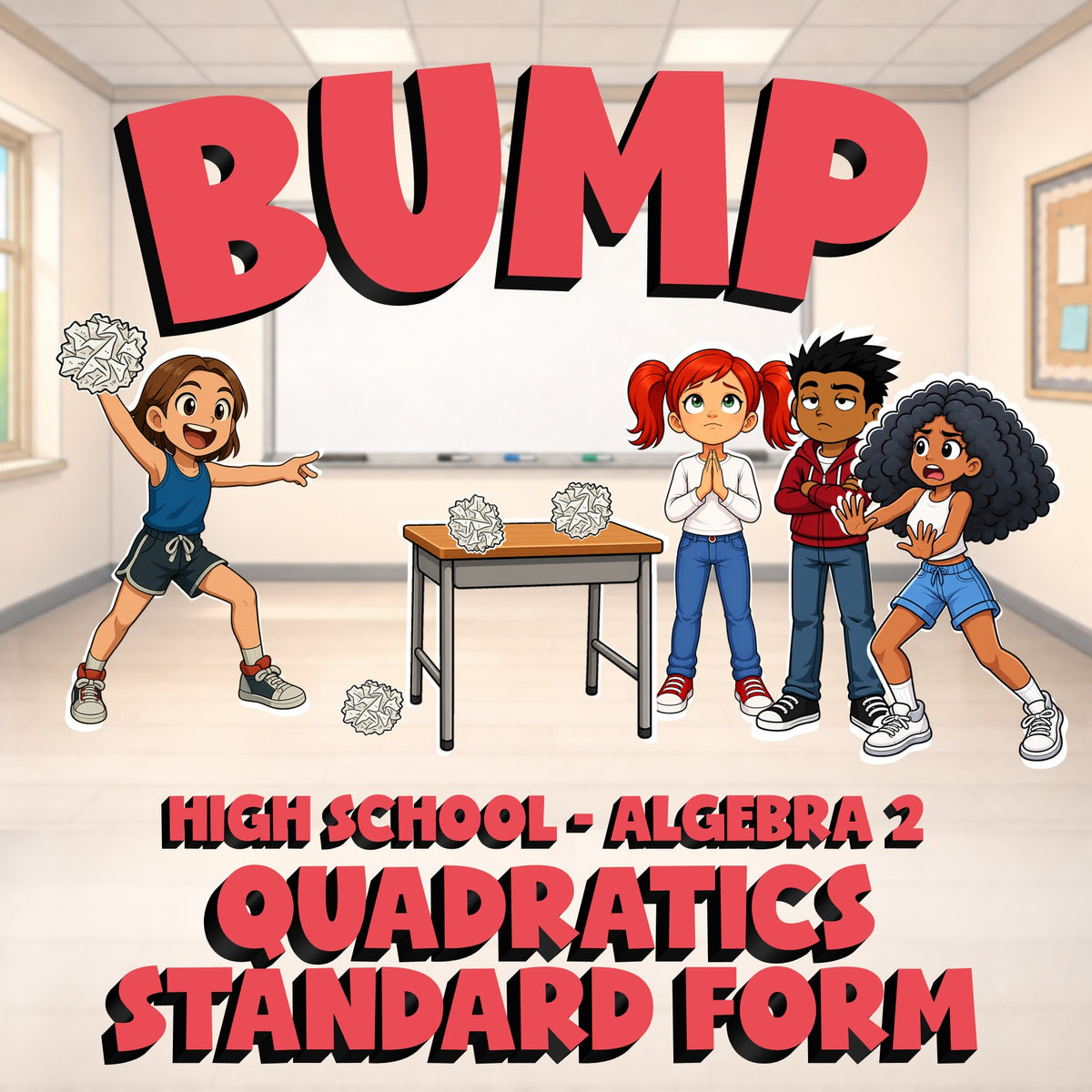 Quadratics Standard Form BUMP Math Game - No Prep Algebra 2 Review Activity