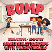 Angle Relationships with Transversals BUMP Math Game - No Prep Geometry Review