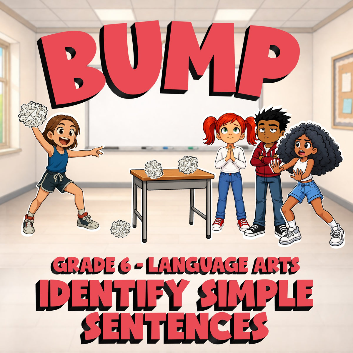Identify Simple Sentences BUMP ELA Game - No Prep Grade 6 Review Activity