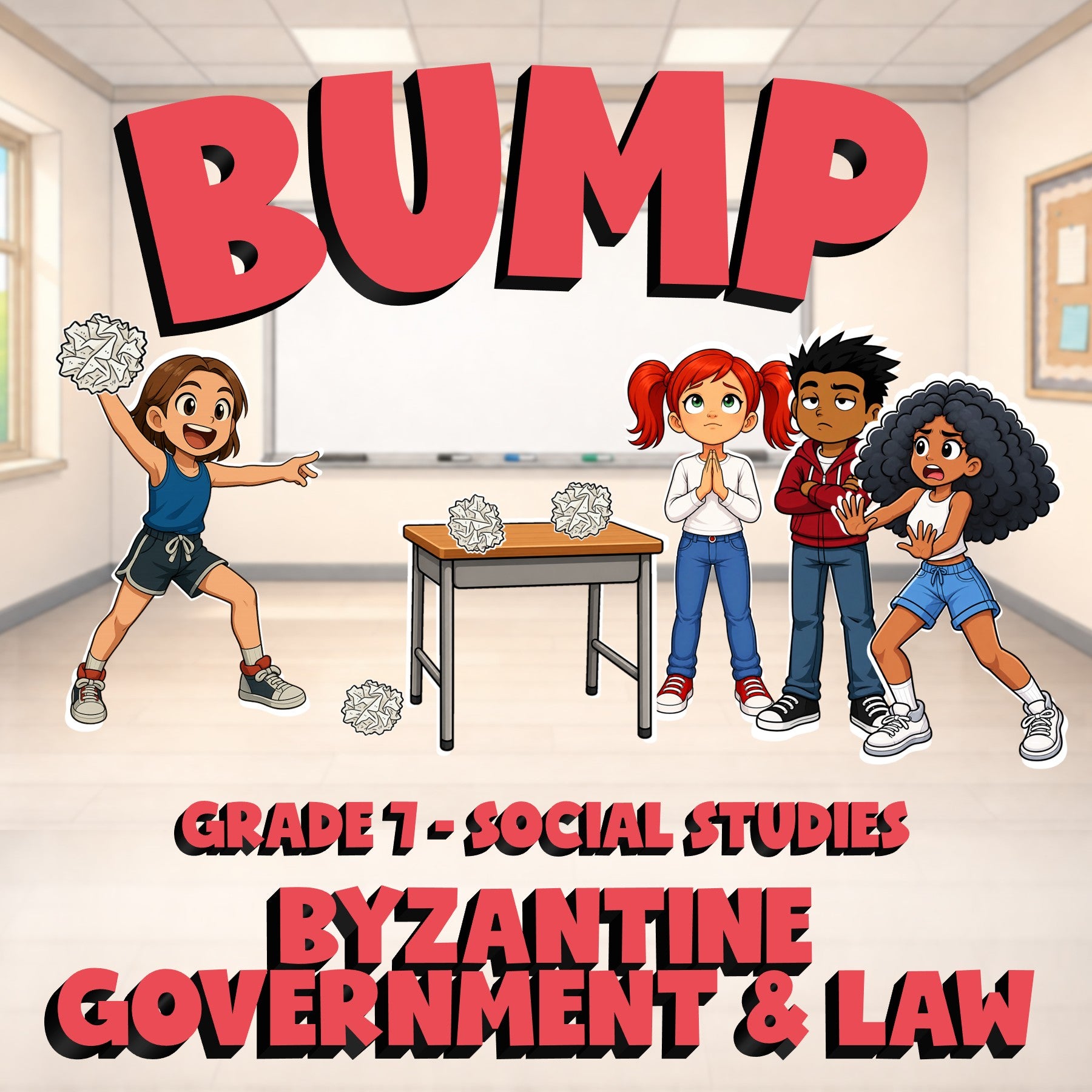 Byzantine Government & Law BUMP Socials Game - No Prep Grade 7 Review Activity