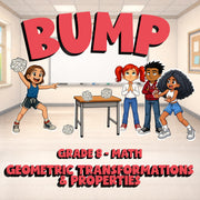 Geometric Transformations & Properties BUMP Math Game - No Prep Grade 8 Review