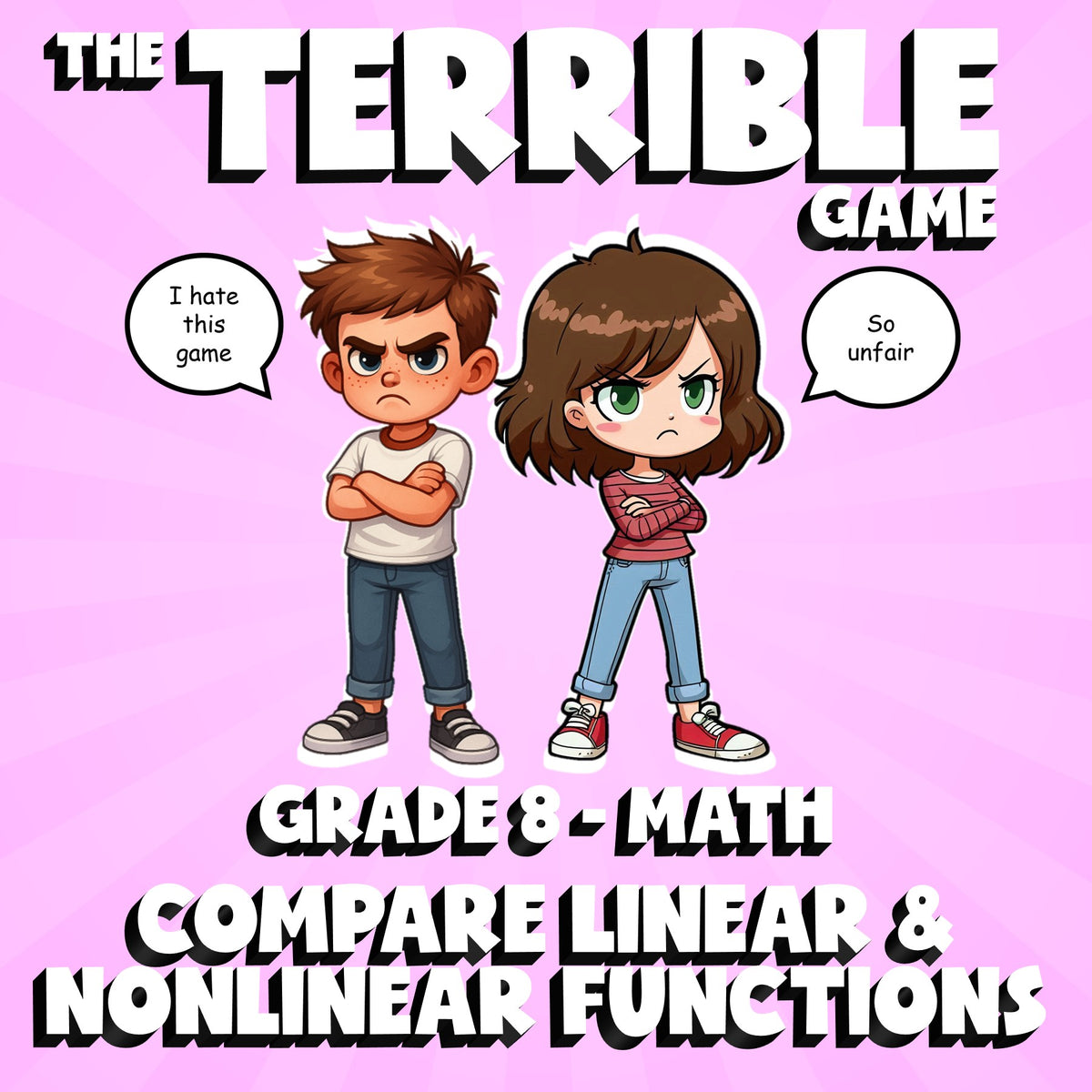Compare Linear & Nonlinear Functions THE TERRIBLE GAME - Grade 8 Math Review