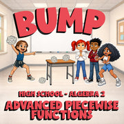 Advanced Piecewise Functions BUMP Math Game - No Prep Algebra 2 Review Activity