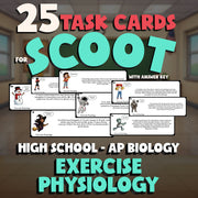Exercise Physiology SCOOT TASK CARDS Science Game - No Prep AP Biology Review