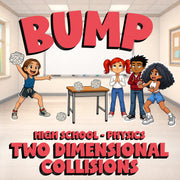Two Dimensional Collisions BUMP Science Game - No Prep Physics Review Activity