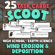 Wind Erosion & Deposition SCOOT TASK CARDS Game - No Prep Earth Science Review