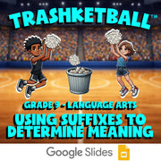 Using Suffixes to Determine Meaning TRASHKETBALL ELA Game - No Prep Grade 9