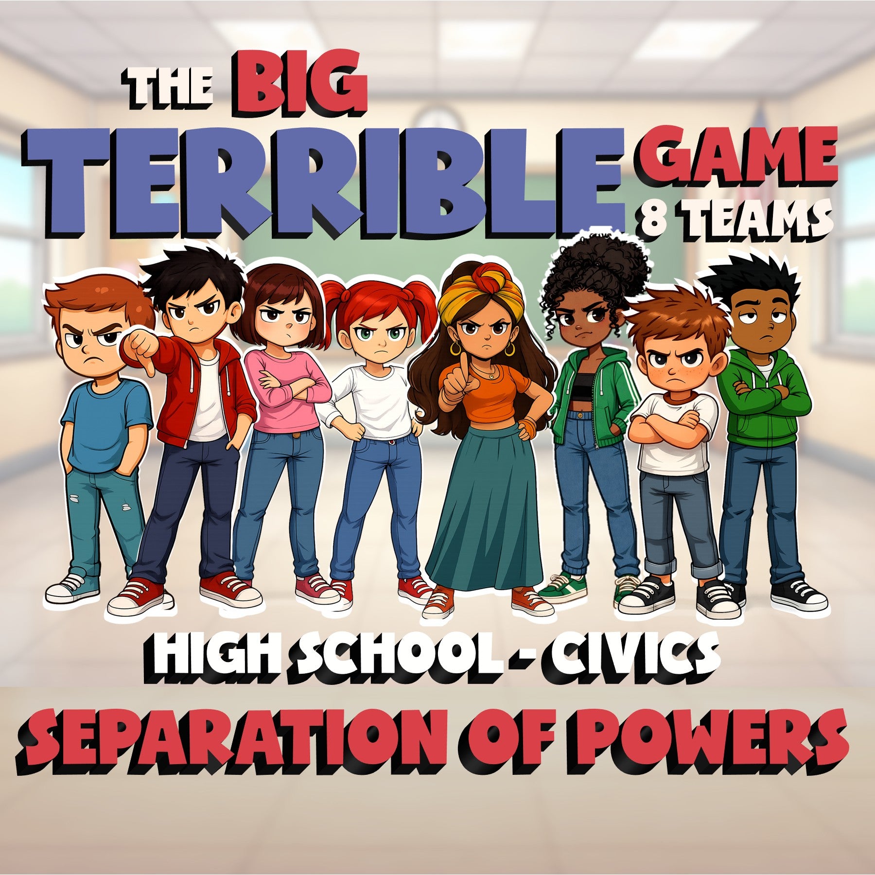 Separation of Powers BIG TERRIBLE GAME - No Prep Civics Review Activity
