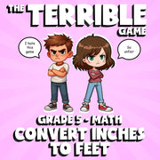 Convert Inches to Feet THE TERRIBLE GAME - No Prep Grade 5 Math Review Activity
