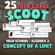 Concept of a Limit SCOOT TASK CARDS Math Game - No Prep Algebra 2 Review