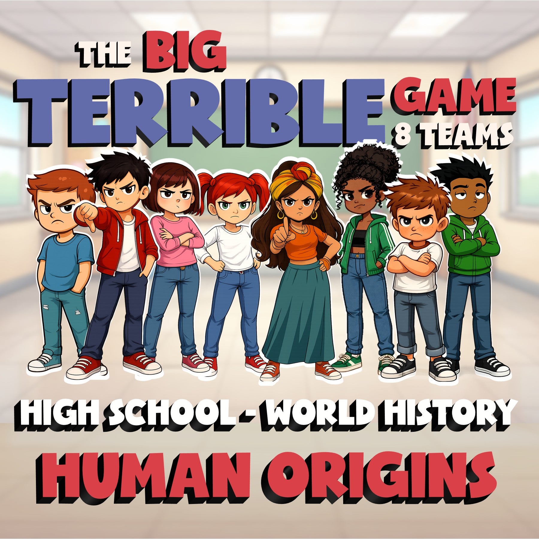 Human Origins BIG TERRIBLE GAME - No Prep World History Review Activity