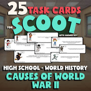 Causes of World War II SCOOT TASK CARDS Game - No Prep World History Review