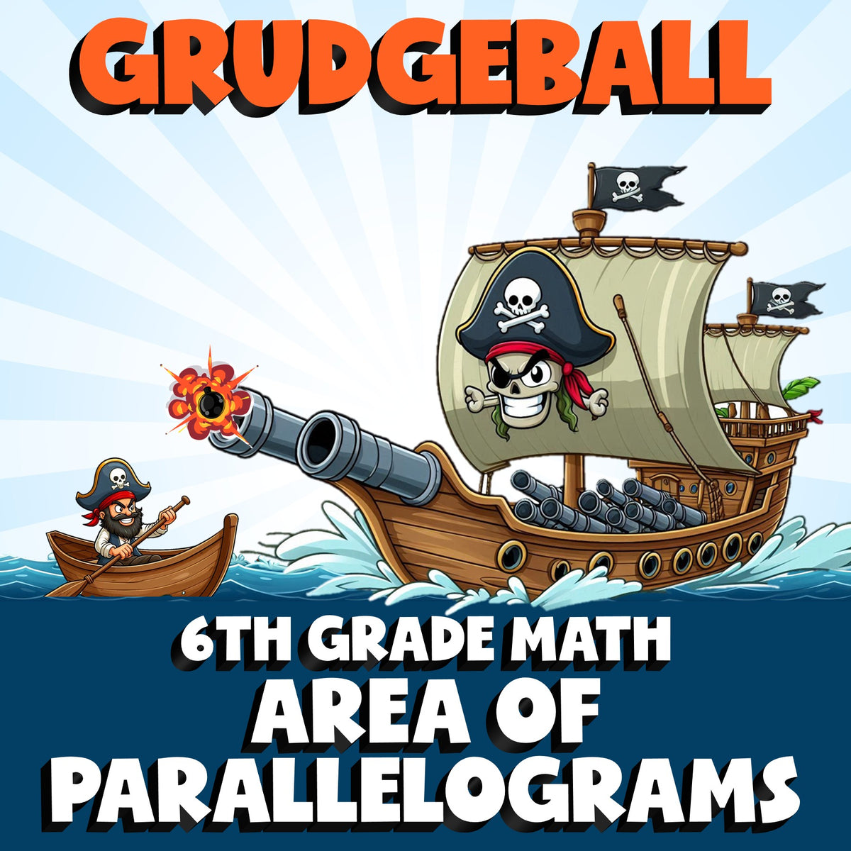Area of Parallelograms GRUDGEBALL Math Game - No Prep Grade 6 Review Activity