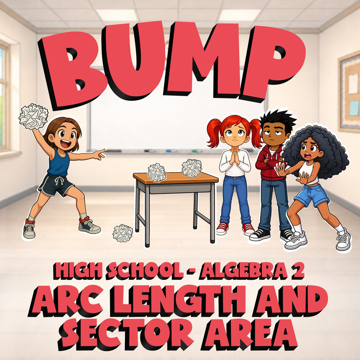 Arc Length and Sector Area BUMP Math Game - No Prep Algebra 2 Review Activity