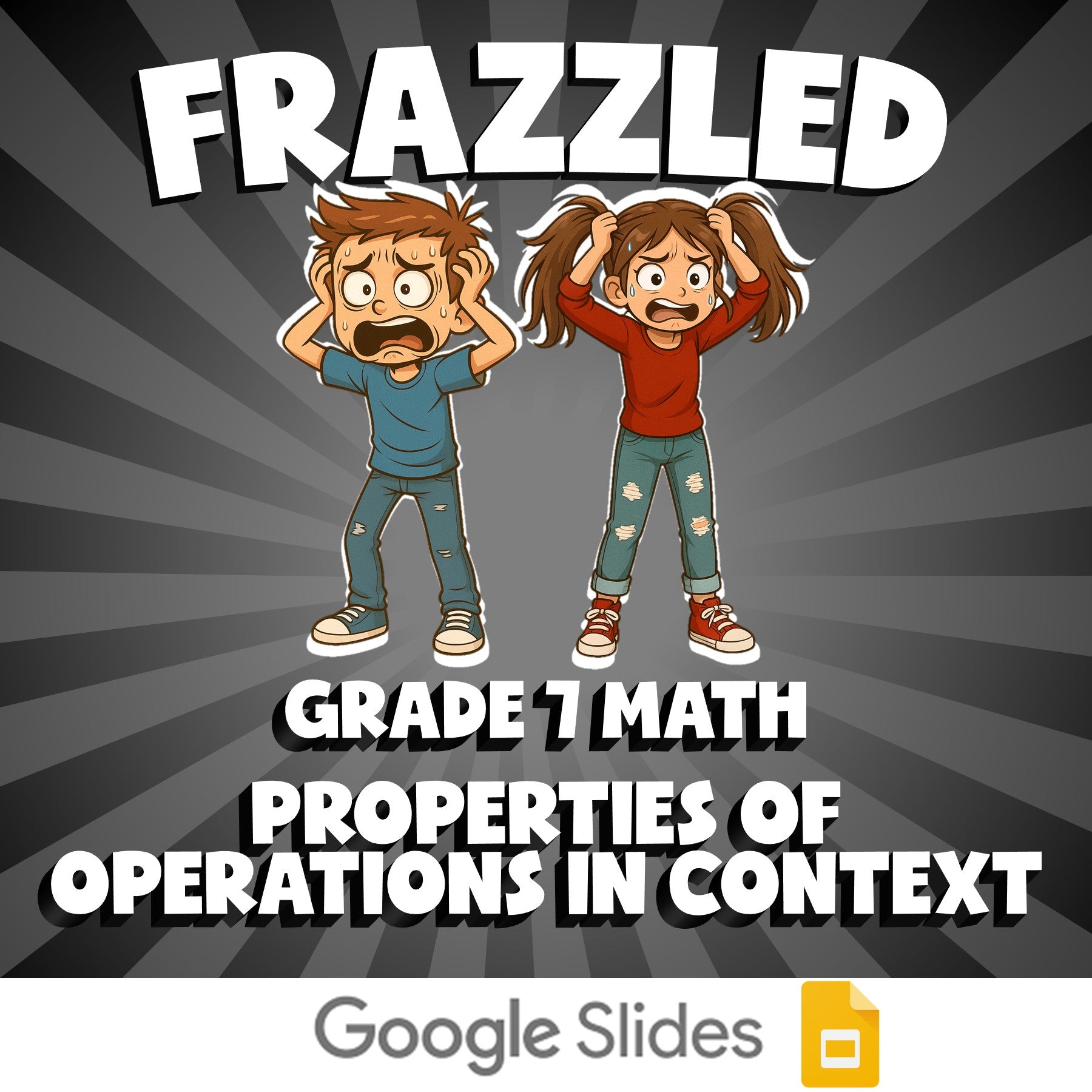 Properties of Operations in Context FRAZZLED Math Game - No Prep Grade 7 Review