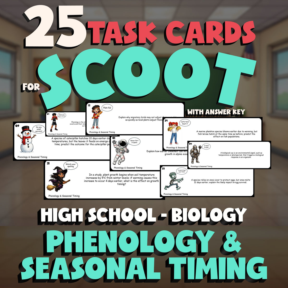 Phenology & Seasonal Timing SCOOT TASK CARDS Science Game - No Prep Biology