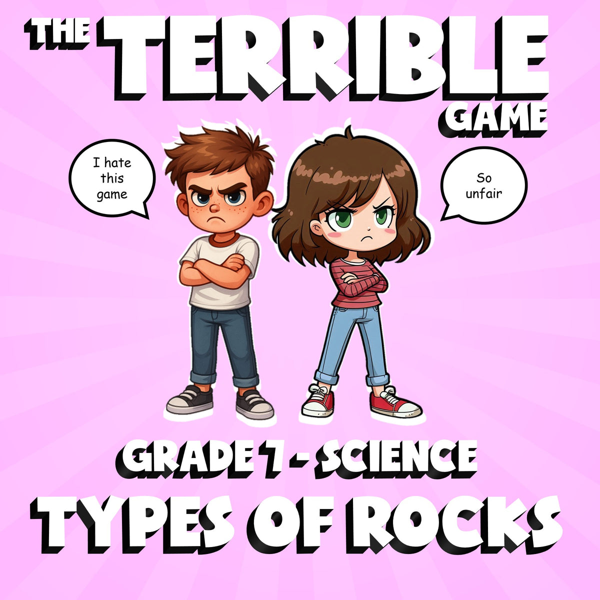 Types of Rocks THE TERRIBLE GAME - No Prep Grade 7 Science Review Activity