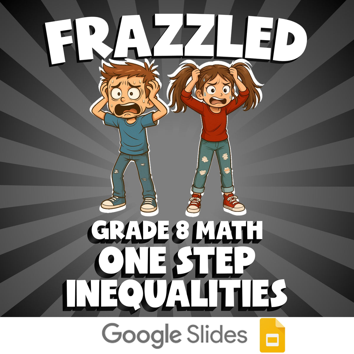One Step Inequalities FRAZZLED Math Game - No Prep Grade 8 Review Activity
