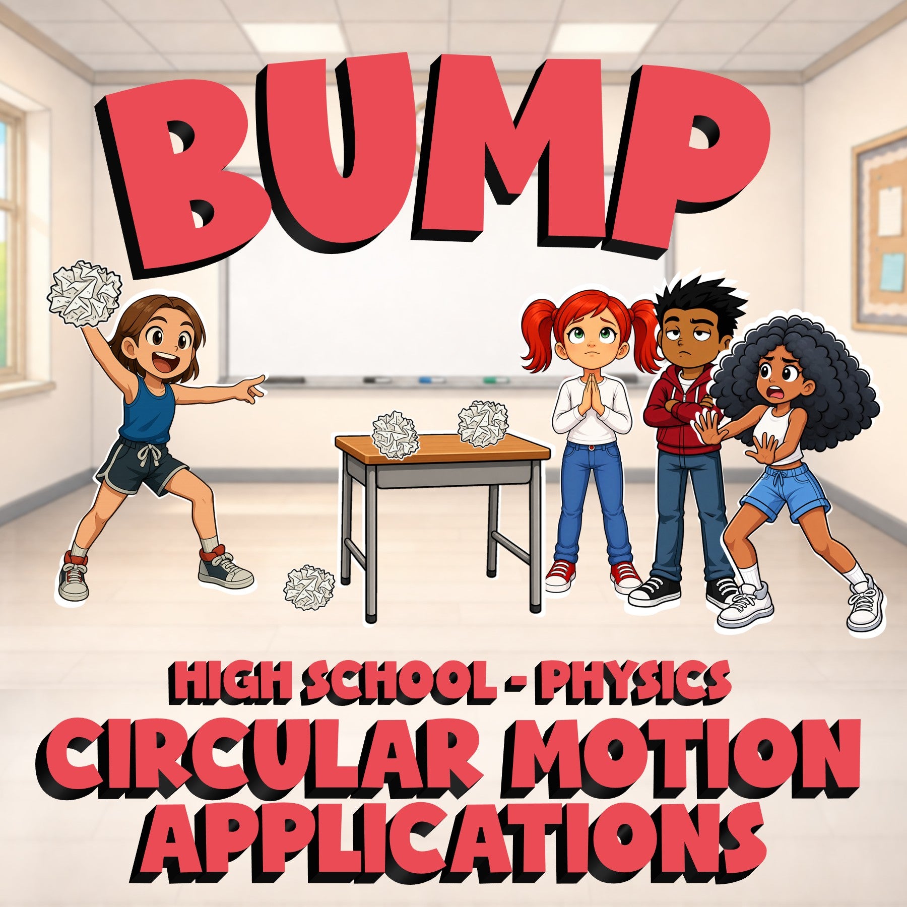 Circular Motion Applications BUMP Science Game - No Prep Physics Review Activity