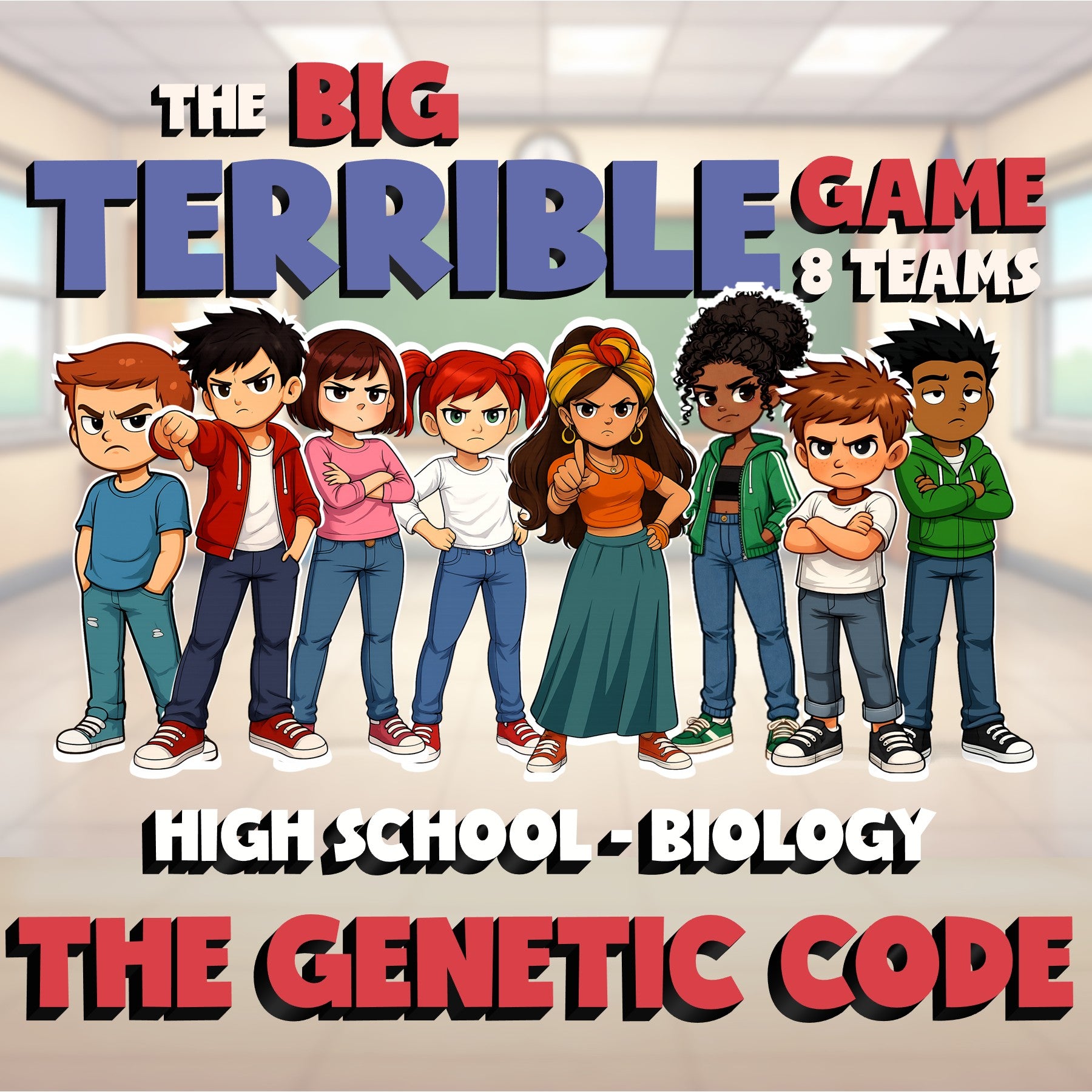 The Genetic Code BIG TERRIBLE GAME - No Prep Biology Science Review Activity
