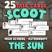 The Sun SCOOT TASK CARDS Science Game - No Prep Astronomy Review Activity