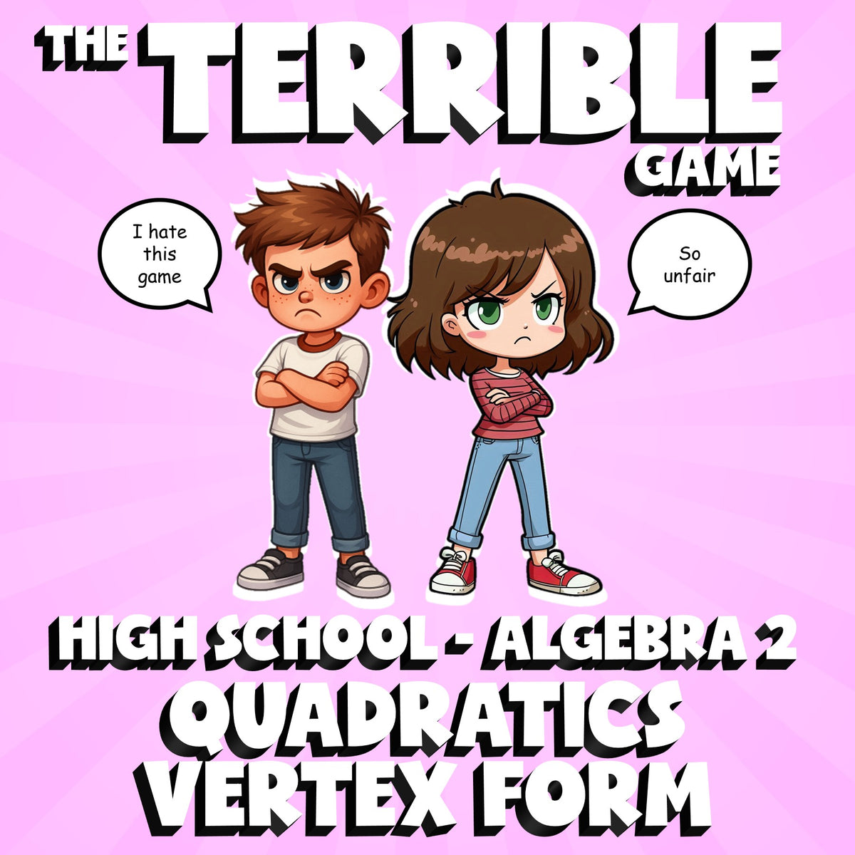 Quadratics Vertex Form THE TERRIBLE GAME - No Prep Algebra 2 Math Review