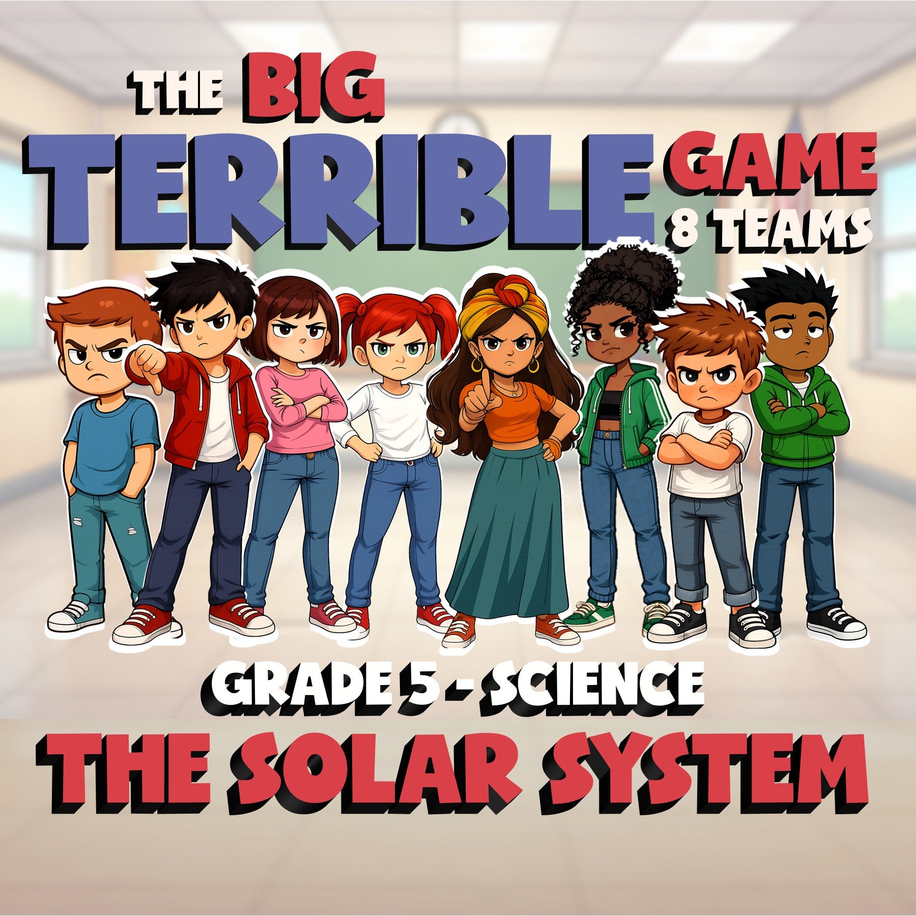 The Solar System BIG TERRIBLE GAME - No Prep Grade 5 Science Review Activity