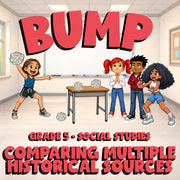 Comparing Multiple Historical Sources BUMP Socials Game - No Prep Grade 5 Review