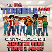 Analyze Verb Tense & Mood BIG TERRIBLE GAME - No Prep Grade 7 ELA Review
