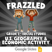 U.S. Geography & Economic Activity FRAZZLED Socials Game - No Prep Grade 5
