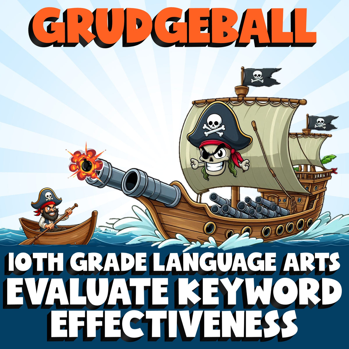 Evaluate Keyword Effectiveness GRUDGEBALL ELA Game - No Prep Grade 10 Review