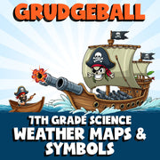 Weather Maps & Symbols GRUDGEBALL Science Game - No Prep Grade 7 Review Activity