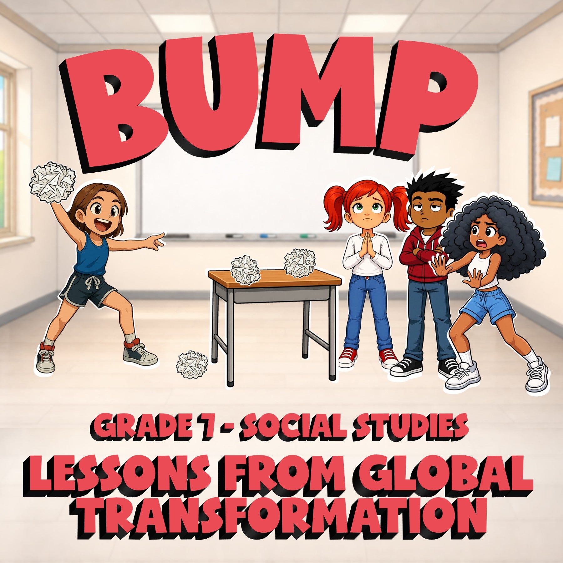 Lessons from Global Transformation BUMP Socials Game - No Prep Grade 7 Review