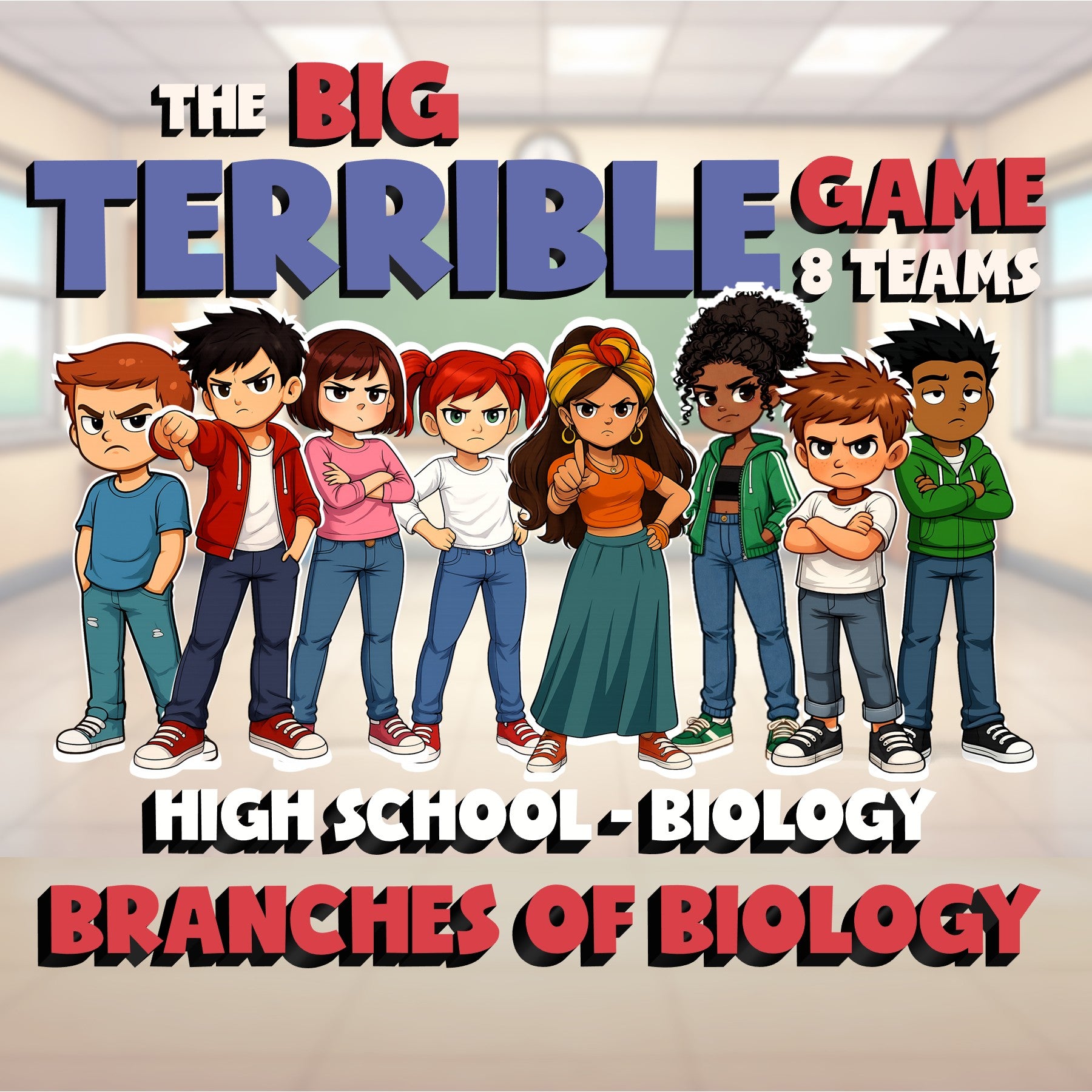 Branches of Biology BIG TERRIBLE GAME - No Prep Biology Science Review Activity
