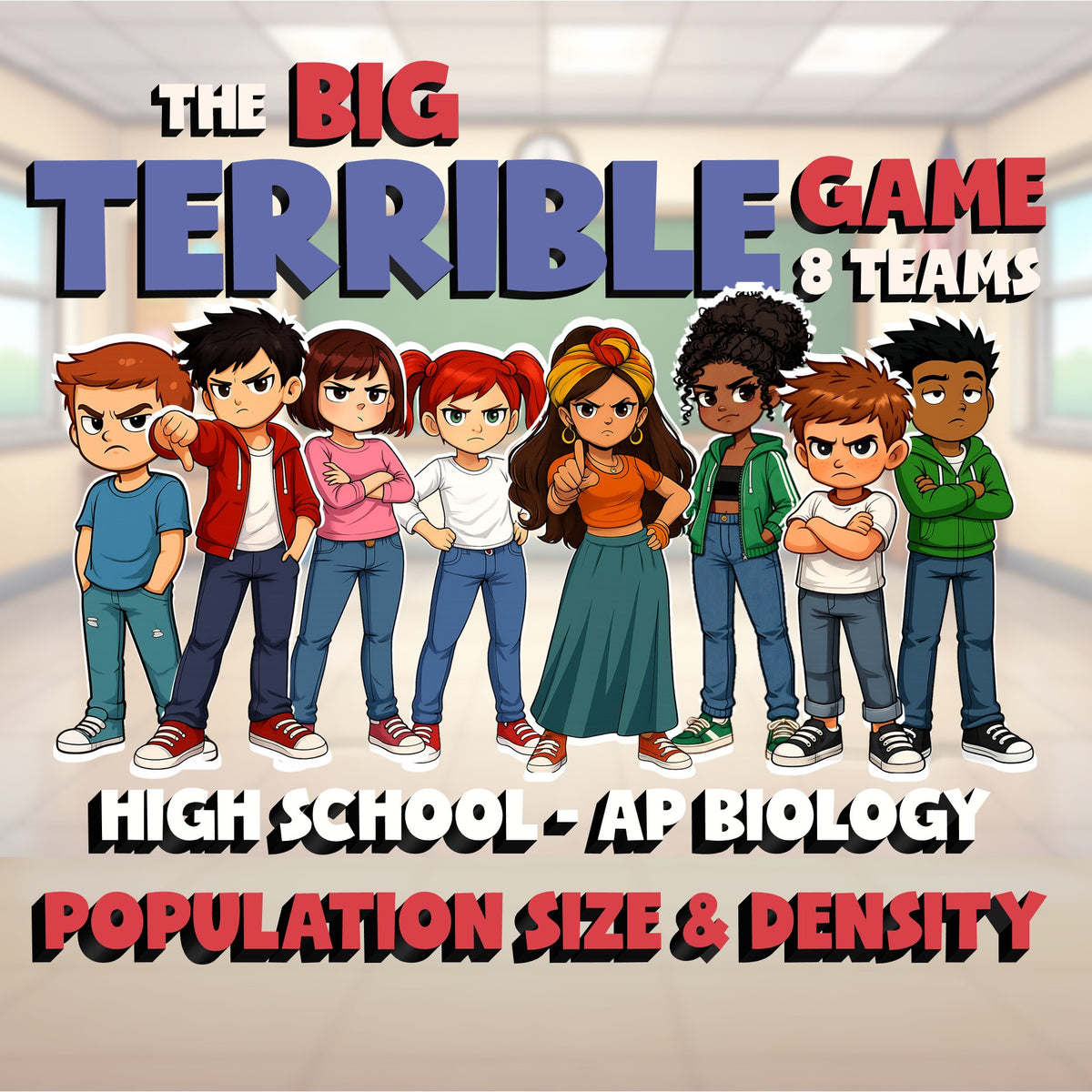 Population Size & Density BIG TERRIBLE GAME - No Prep AP Biology Science Review