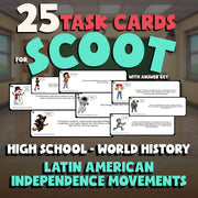 Latin American Independence Movements SCOOT TASK CARDS Game - World History